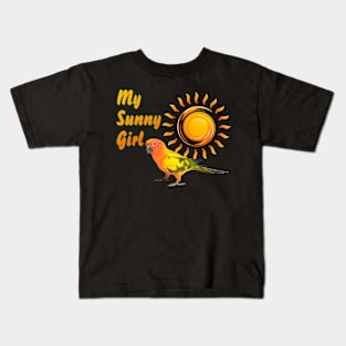 Sun Conure Parrot Sunny Sunshine Girl Kids T-Shirt